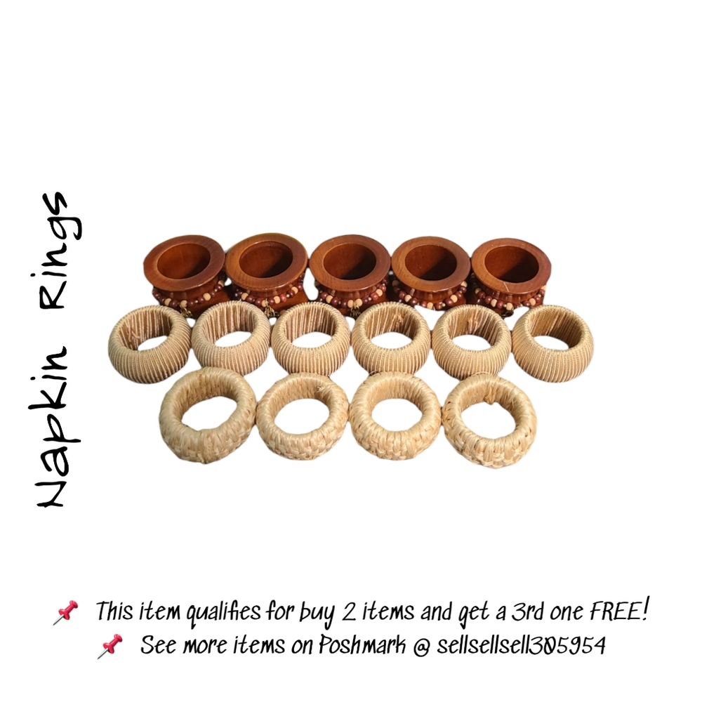 📌 *Napkin Rings - Mixed Lot of 15 Total Napkin Rings